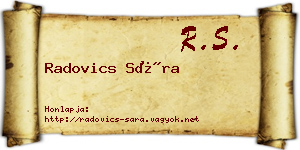 Radovics Sára névjegykártya