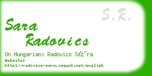 sara radovics business card